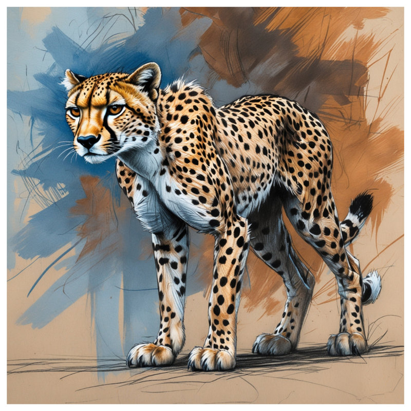 Tapis de bain Cheetah Illustration, 34 po L x 21 po L