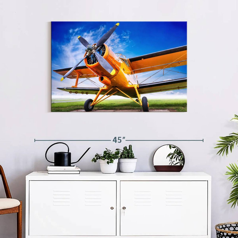 Mehar Orange Airplane, 24" H x 36" W