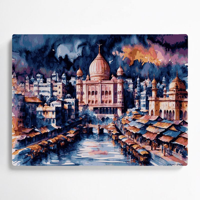 Art mural mauve en cités, villes, Dhaka, H 11 po x l 14 po