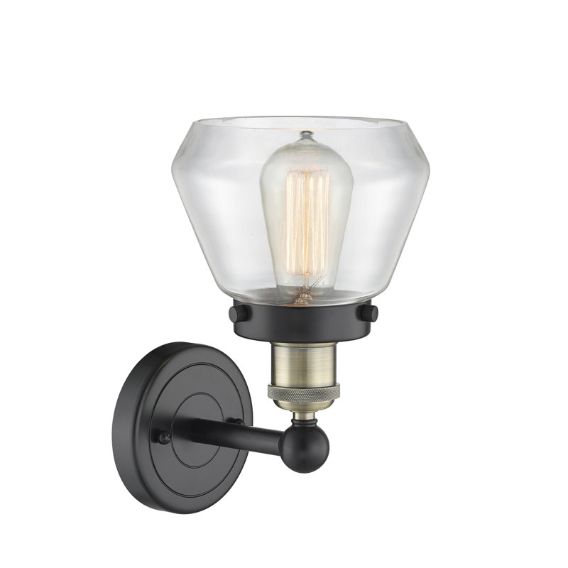 Carrboro Armed Sconce, Clear, Black Antique Brass