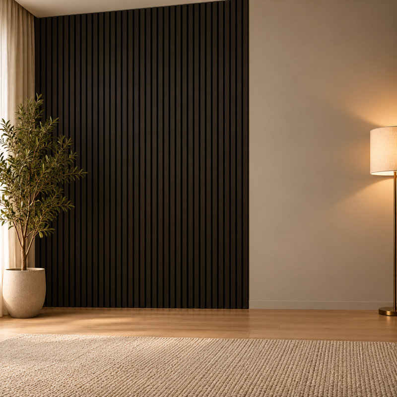 Panneau mural en bois véritable 94,5 po x 12,6 po, Noyer