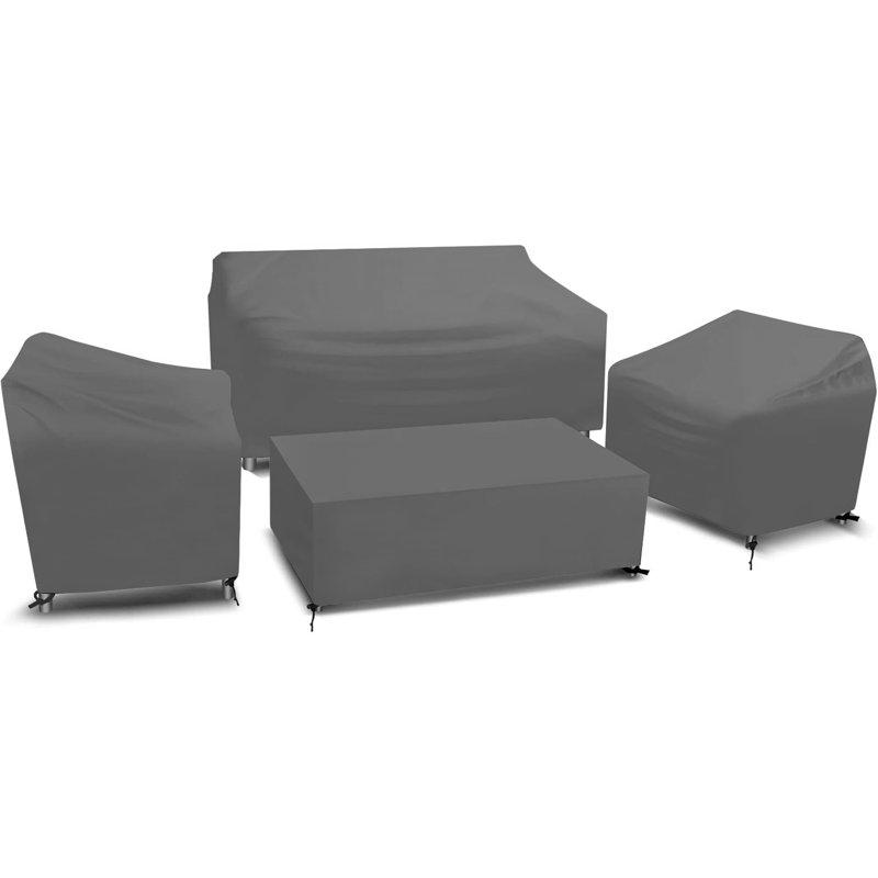 Patio Furniture Covers, 4 Pieces Outdoor Conversation Set Covers, Heavy-Duty Lawn Furniture Covers Set, 30" H x 56" W x 30" D