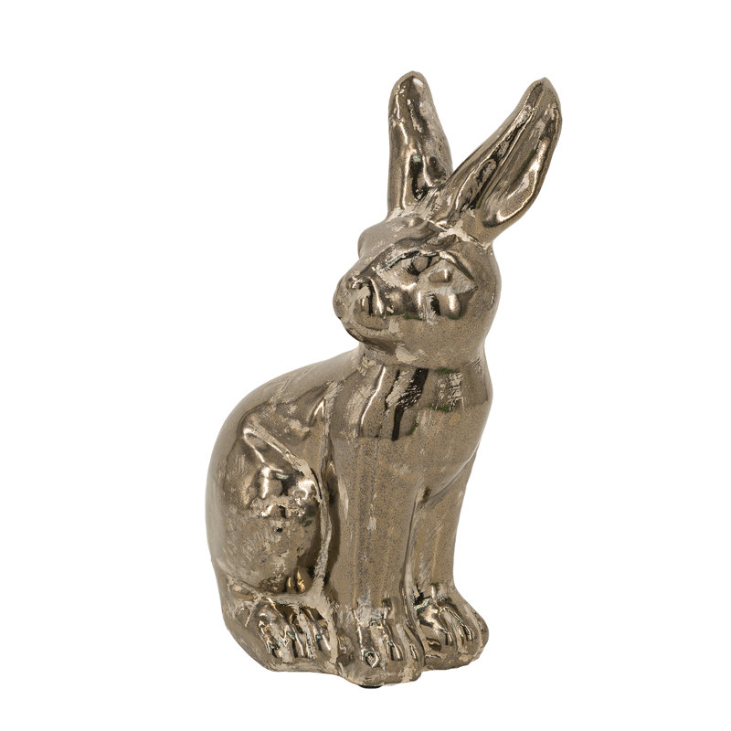Sitting Bronze Terracotta Rabbit Figurine