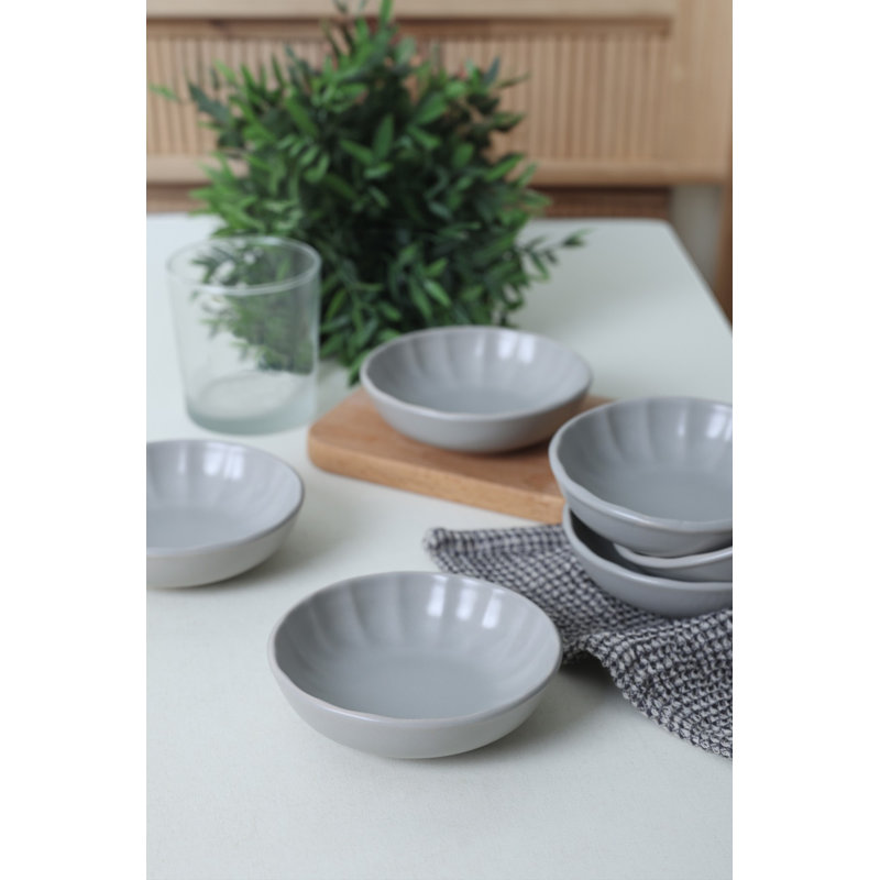 Latitude Run Aravinthan 100% CERAMIC STONEWARE Salad Bowl, Grey