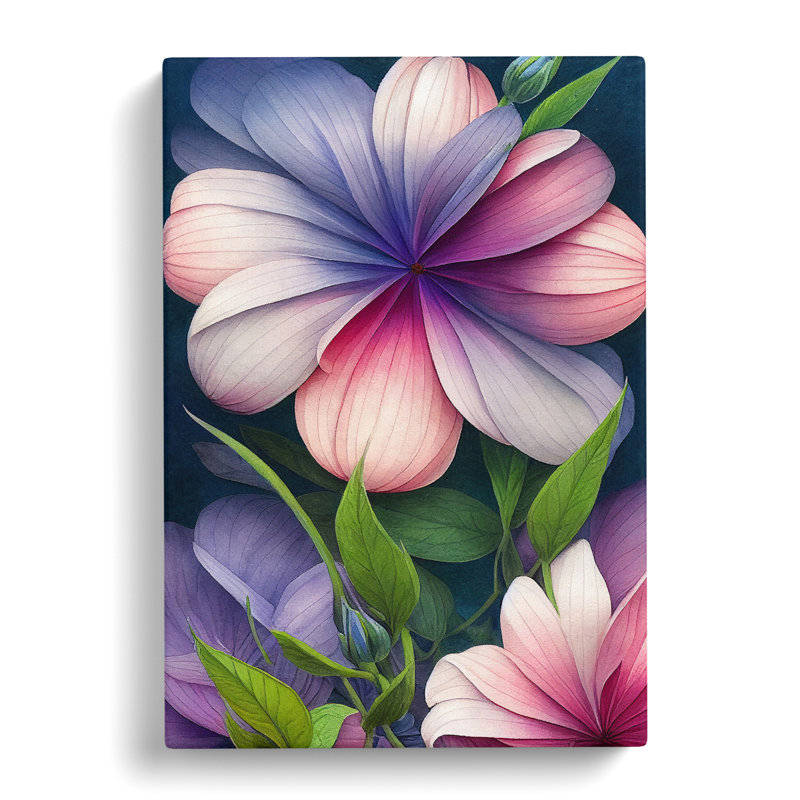 Blooming Flowers - Painting, No Matte, 50cm H x 35cm W x 3cm D, Wrapped Canvas