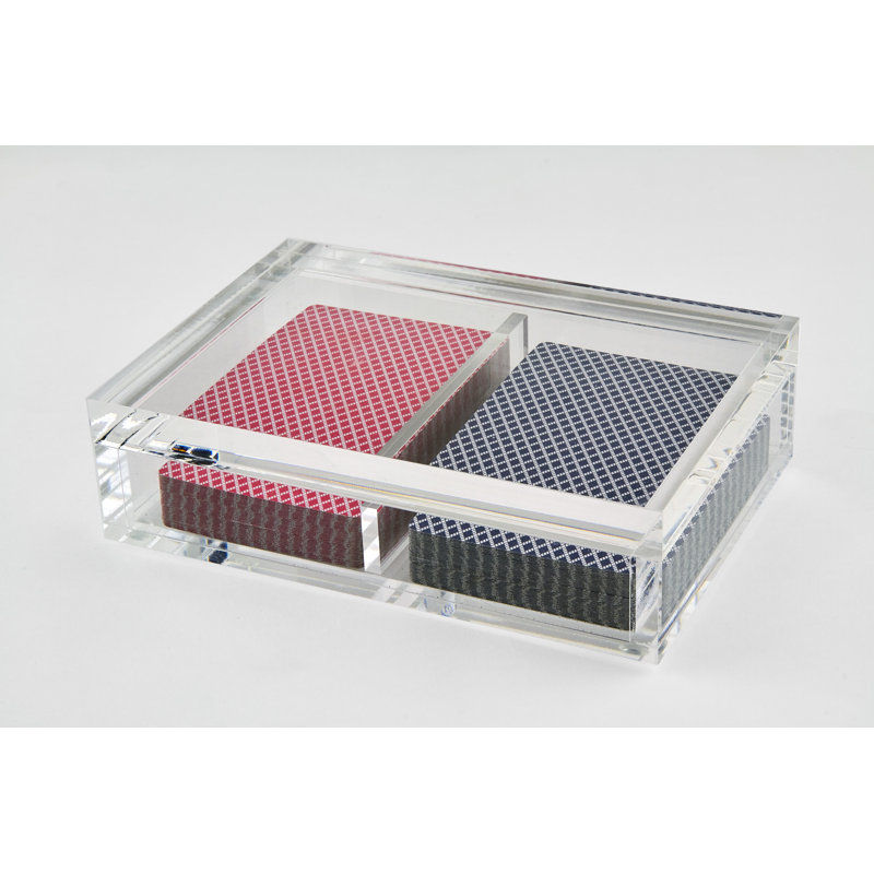 Lucite Card Box Set (Includes 2 Set Of Cards), Clear