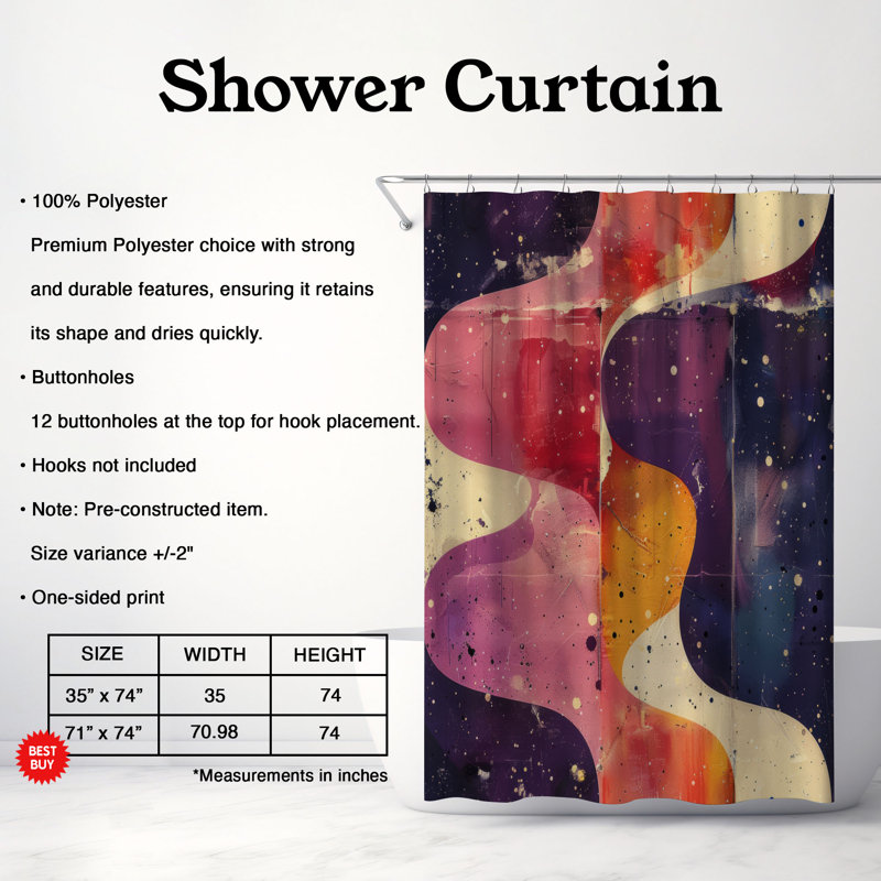 Rideau de douche rustique, H 74 po x l 71 po