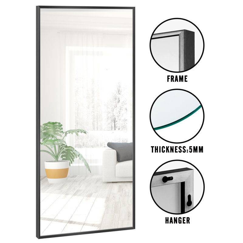 Miroir de salle de bain mural Talma, H 71 po x l 24 po, Noir