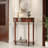 Walnut Half Moon Solid Wood Console Table-542462408