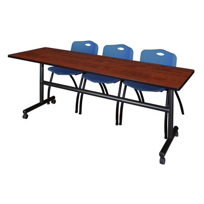 Table gigogne d'appoint Nevjana, 2 chaises empilables