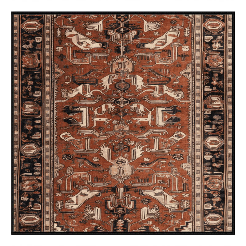 Tapis brun lavable à la machine, Carré 5 pi