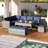 6 Pieces Beige L-Shaped Patio Furniture Set All Weather Wicker Outdoor Sectional Sofa Conversation Set-760347197