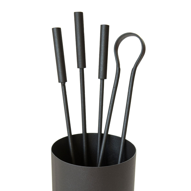 Tullyrusk Iron Fireplace Tool Set, Black