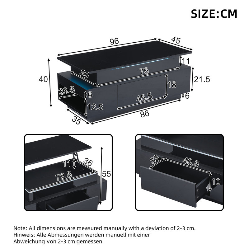 Lift Top Coffee Table with Storage