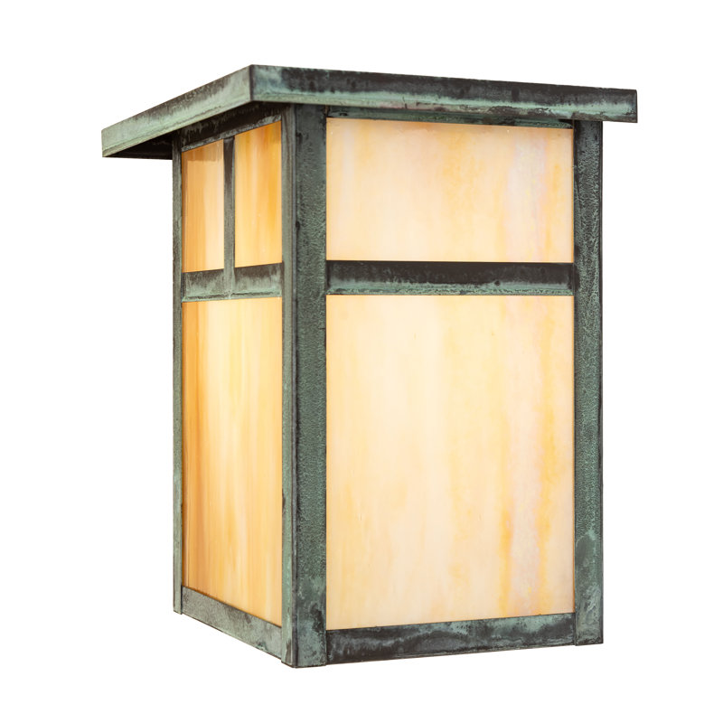1 - Light Flush Mounted Sconce, Verdigris, Beige