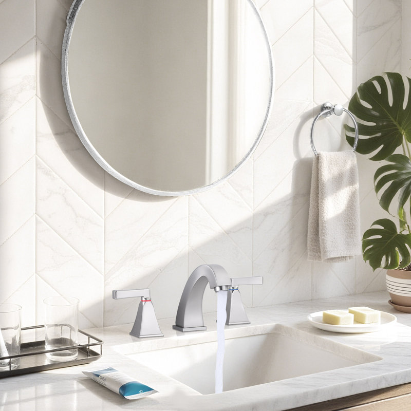 8 po Robinet de salle de bain à poignée double avec drain escamotable, Doré