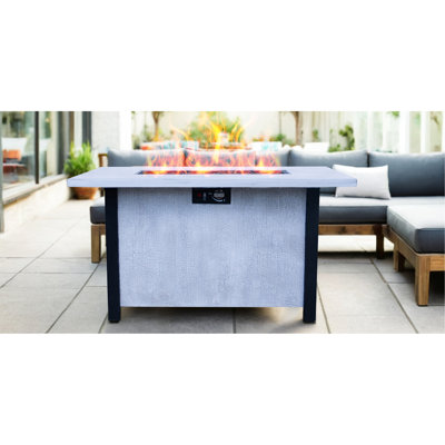 Table de foyer d'extérieur au gaz propane de 44 po x H 25 po - processus de sculpture résistant aux hautes températures de 50 000 BTU pour des matériaux écologiques avec l'effet de 