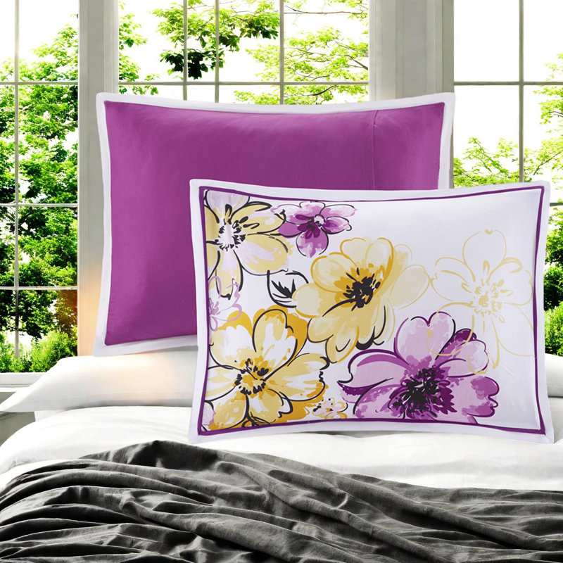 Ensembles de literie grand floral, polyester hypoallergénique, décor de chambre à coucher moderne