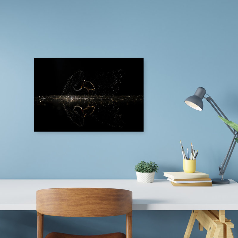 Night Bird Splash Contemporary Bird Wall Art Print 1 Piece Wrapped Canvas Wall Art, 30.48cm H x 45.72cm W