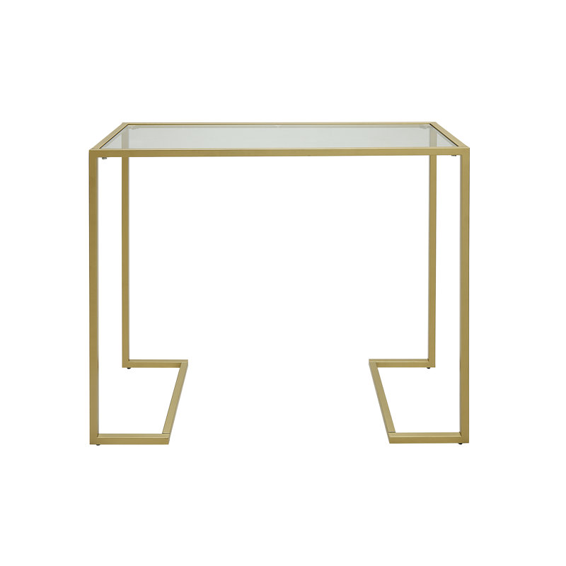 Adams 96.52cm Glass Top Console Table, Gold