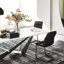 Grande table de salle à manger rectangulaire de 70,9 po Hugette pour 6 à 8 personnes, table de salle à manger en pierre frittée moderne avec base en acier inoxydable noir, table de salle à manger pour la maison de salon (table seulement)-144438349
