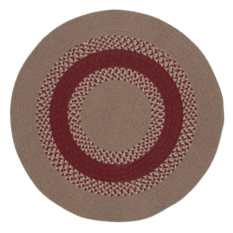 Tapis réversible en mélange de laine Gaspar - Naturel, Ronde 15 pi