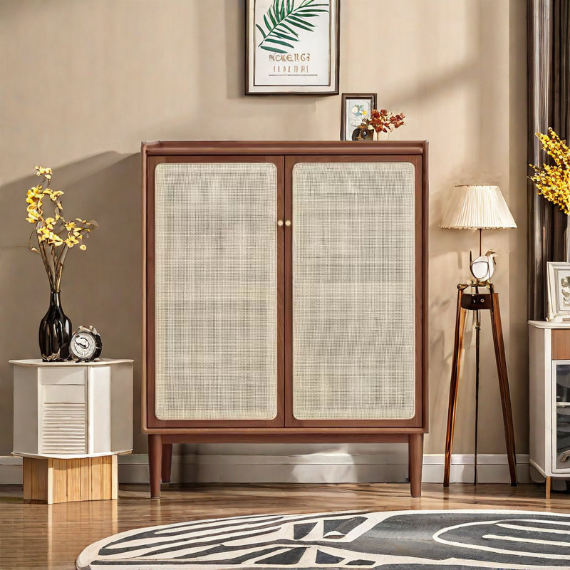All solid wood shoe cabinet 16 Pair Solid Wood Shoe Storage Cabinet