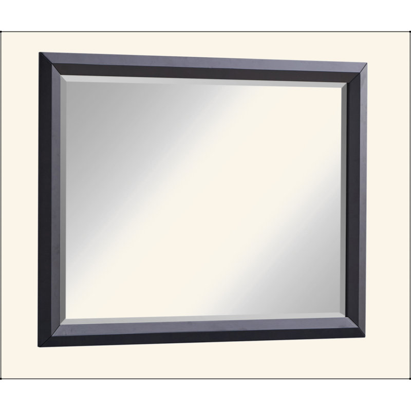 Miroir contemporain et élégant avec un attrait polyvalent pour la rénovation, 46 po x 36 po, Noir