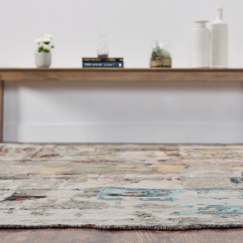 Wool Abstract Area Rug, Rectangle  10' x 14'