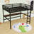 Queen Metal Loft Bed With Desk, Charging Station And LED Lights-1759085819