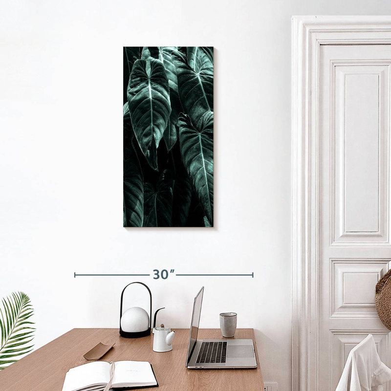 Green Jungle Leaves, 30" H x 15" W