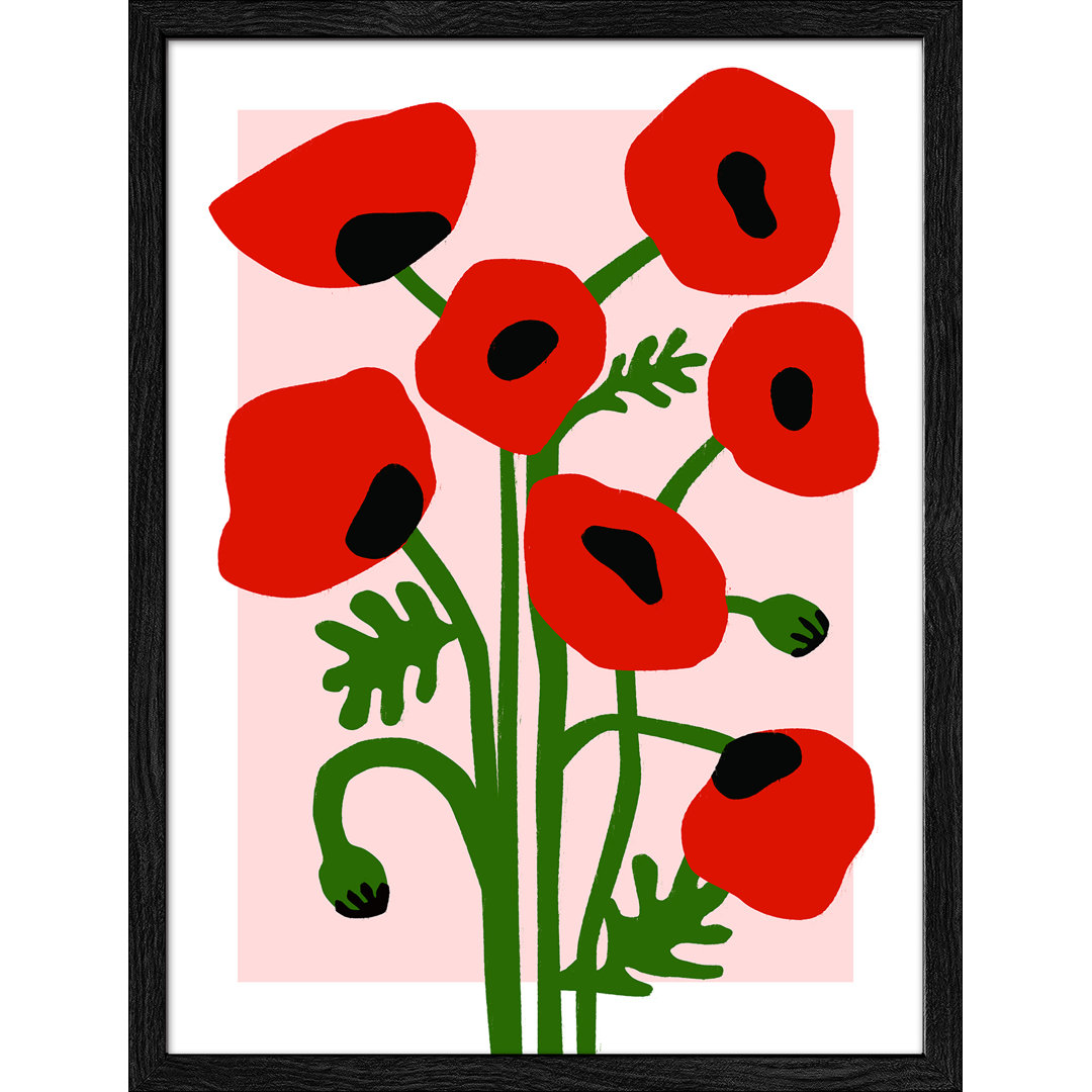 Gerahmter Kunstdruck Painted Poppies