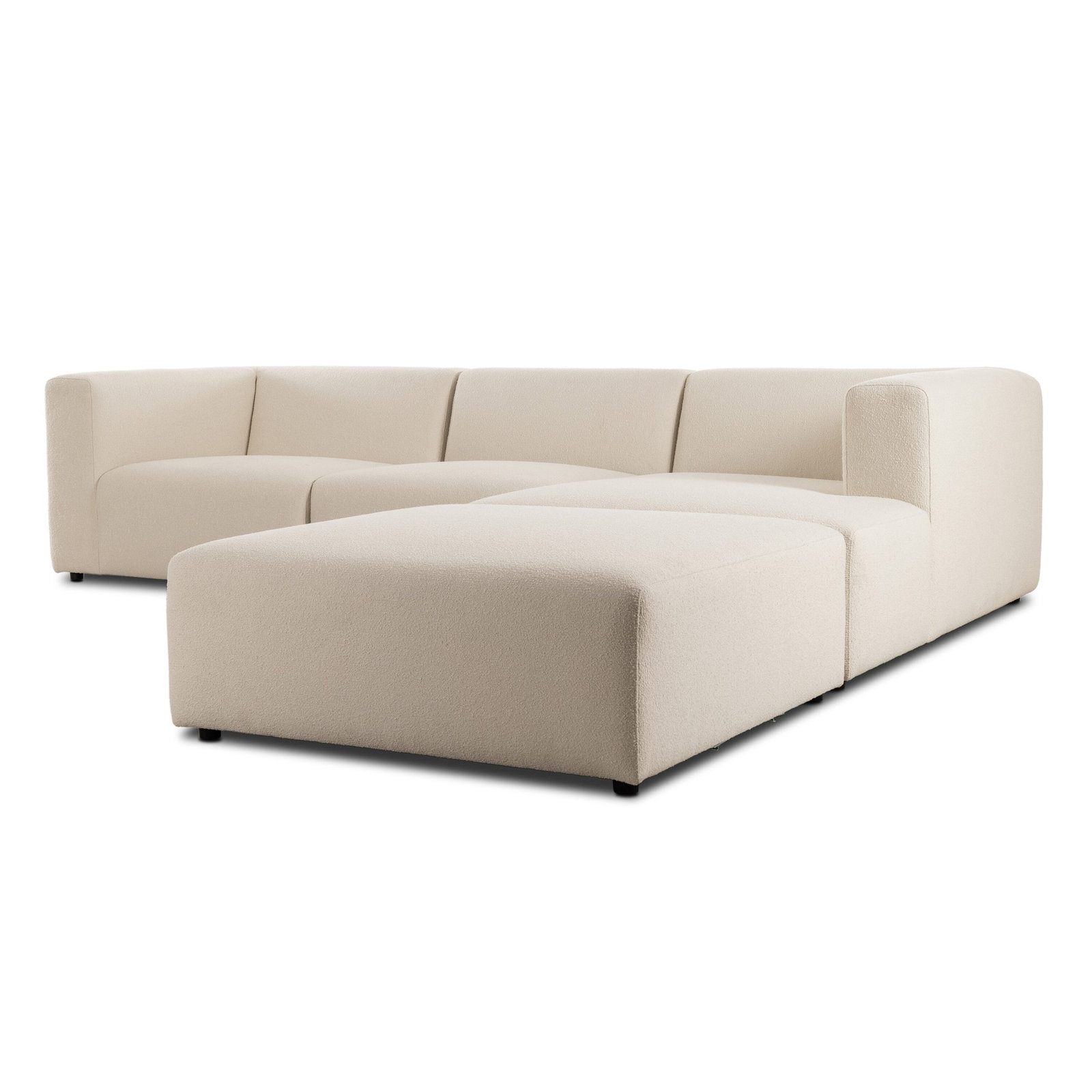 Sloan 3PC Sectional W/ Ottoman, Right Hand Facing, Fayette Cloud Polyester Blend