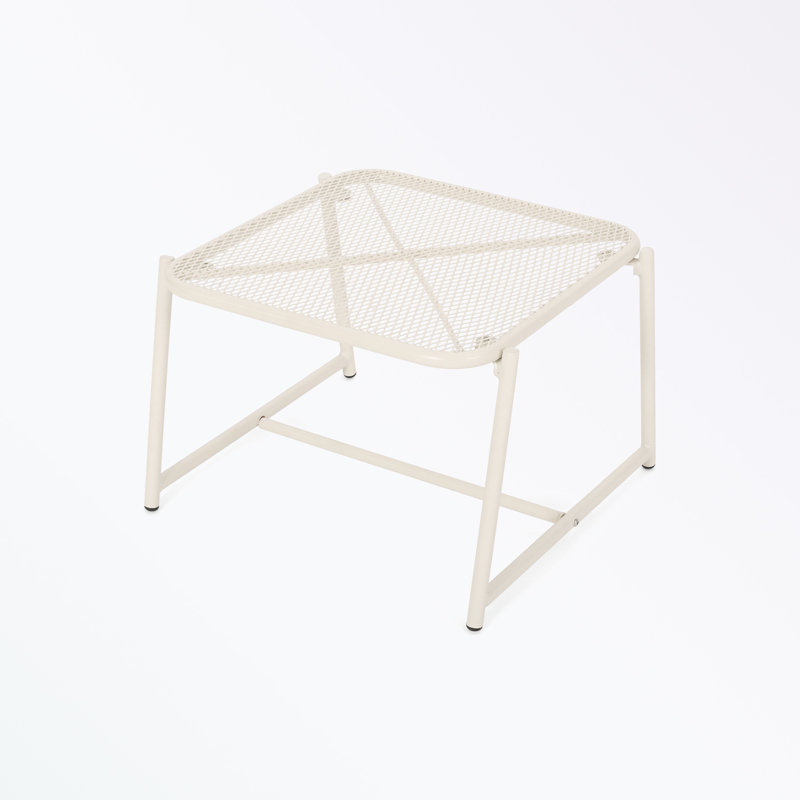 iron frame coffee table with mesh table top, Matte White
