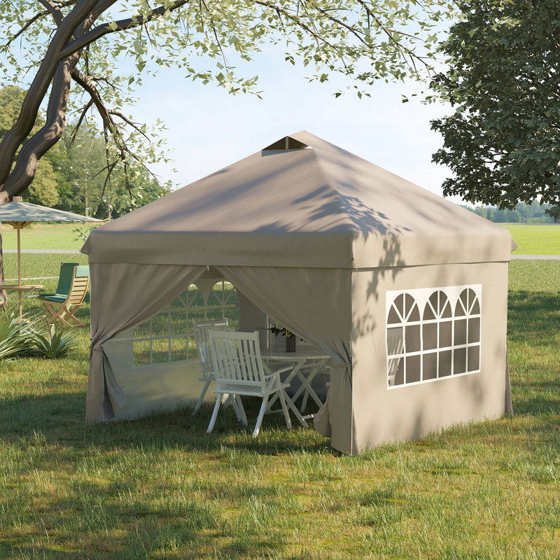 10 pi. L 10 pi. D pavillon de jardin en métal, Beige