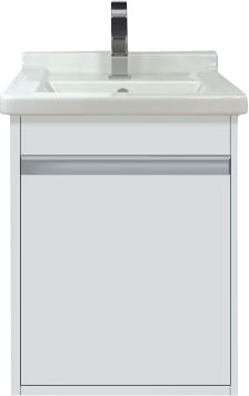 Base de meuble-lavabo de salle de bain simple 17" à fixation murale seulement, Blanc mat