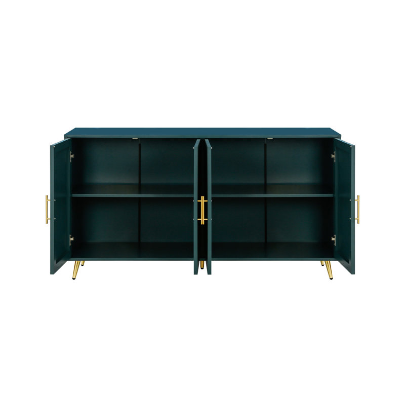 Meuble télé avec meuble de rangement élégant et fonction média bleu marine