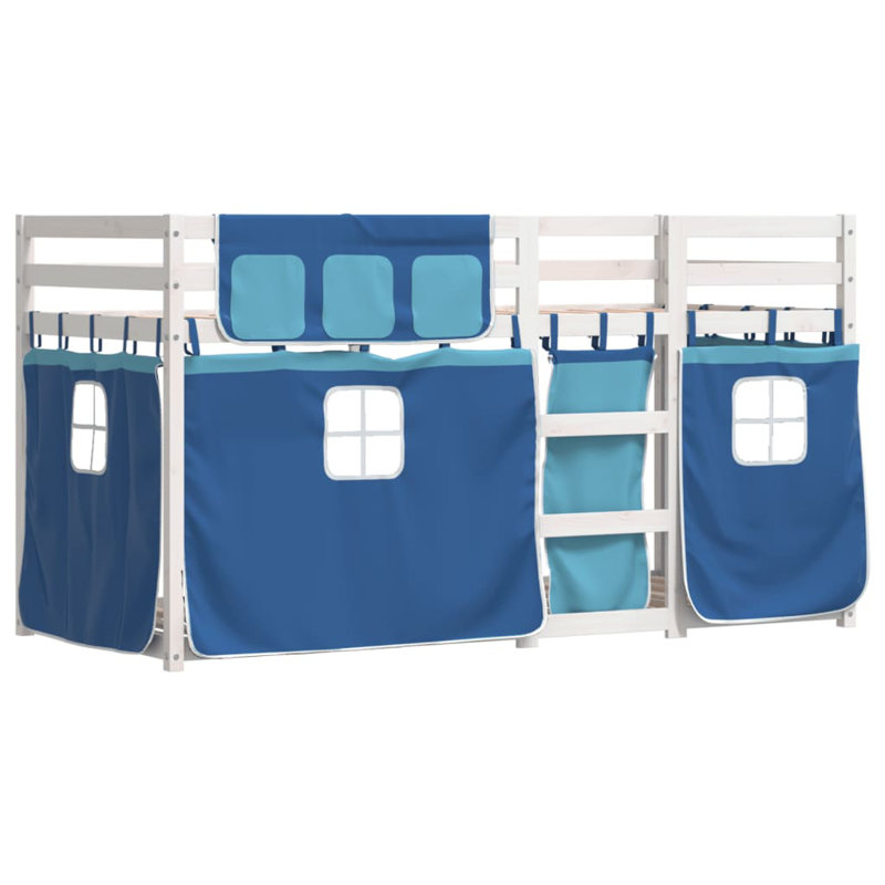 Arlott Solid Wood Bed, White/Blue, Single (3')