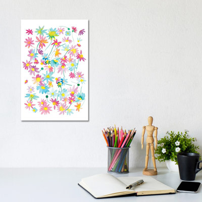 Colourful Floral Daisies - Wrapped Canvas Painting - Wrapped Canvas Painting