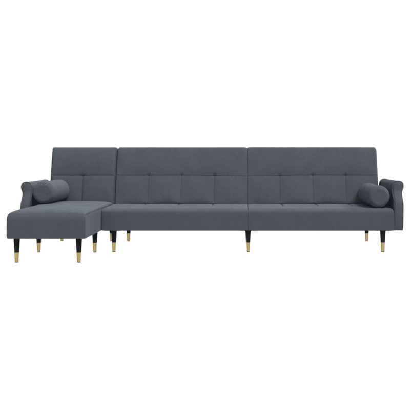 Canapé en velours 106,7 po Gerdt, Velours gris foncé