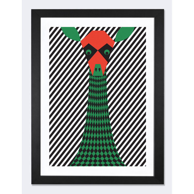 «Giraffe», impression, H 24 po x l 16 po x P 1 po, Papier encadré noir