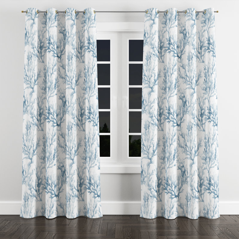Animal Print Room Darkening Curtains - Coastal Borroto Grommet Curtain - 1 Panel, Gold Grommets, 52" W x 84" L