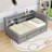 Twin Upholstered Daybed with Pull-Up Trundle, Storage Shelves and Charging Station-1013406734