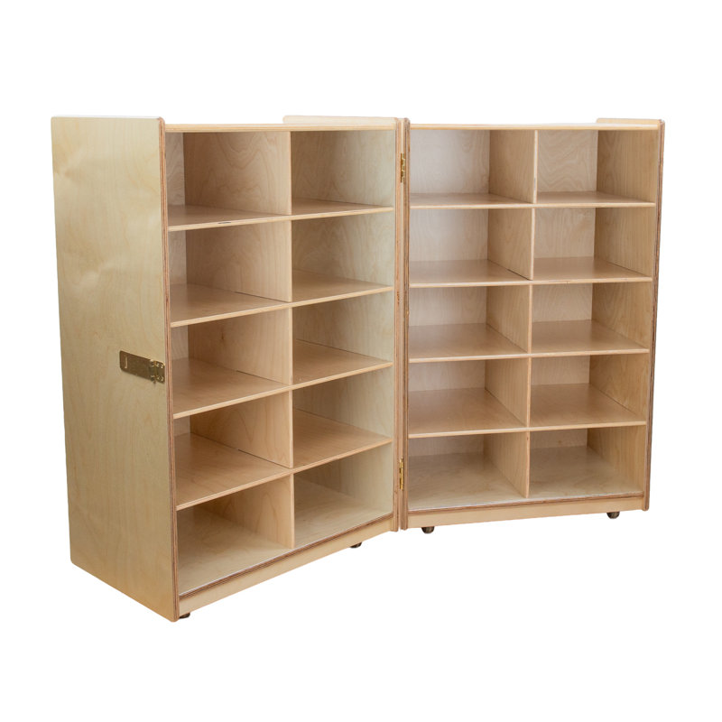 Rangement vertical pliable avec (20) plateaux translucides, Brun