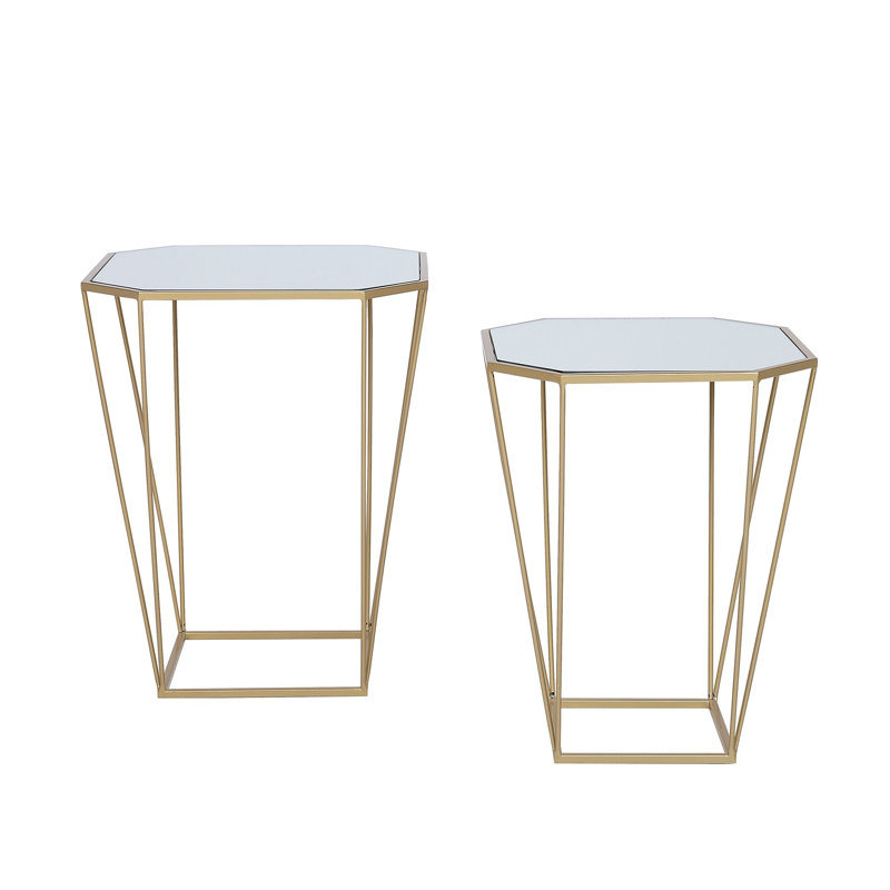 Darley Dale Glass Top Frame Nesting Tables