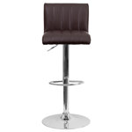 Winnols Contemporary Adjustable Height Barstool with Vertical Stitch Back/Seat