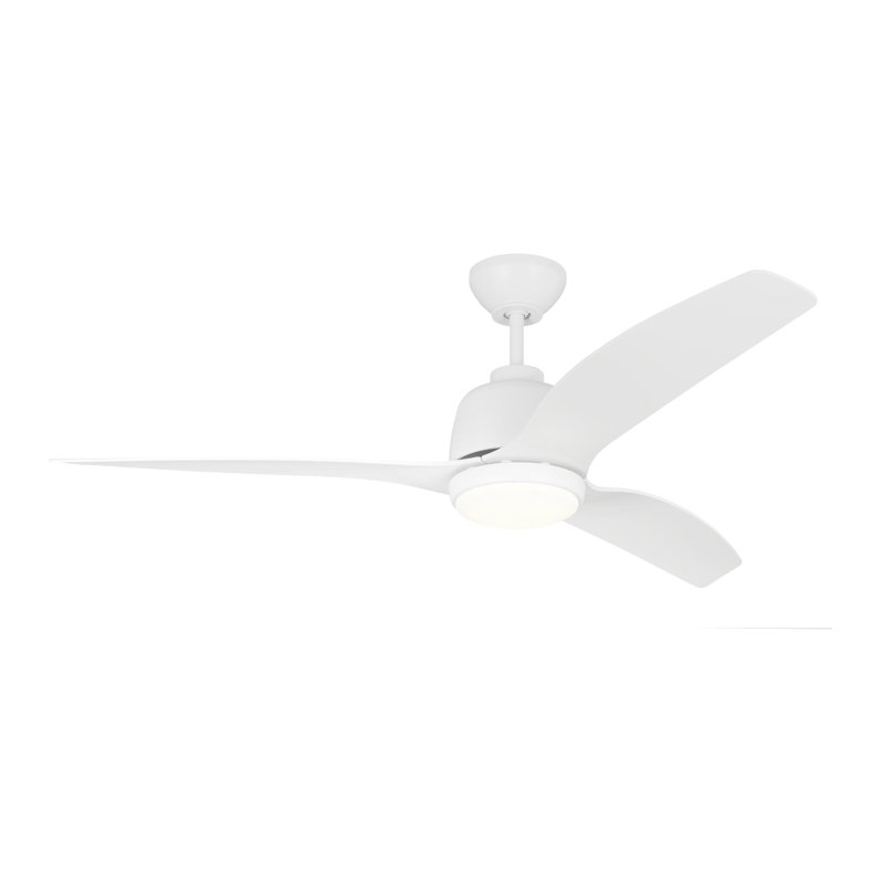 Avila LED Outdoor Downrod Ceiling Fan, Matte White