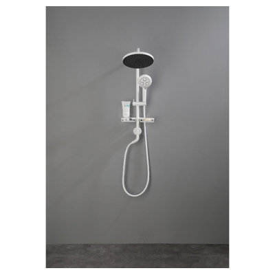 Système de douche à pluie de 10 po ShowerSpas - Douchette à main à 4 fonctions avec barre coulissante réglable et porte-savon, appareil de douche spa de salle de bain