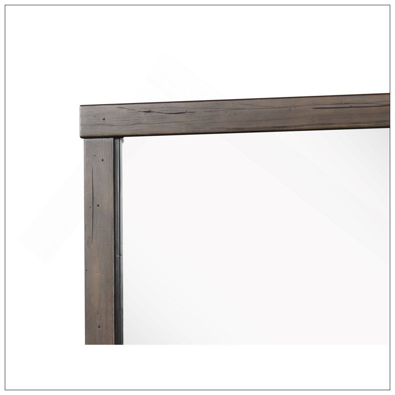 Miroir carré avec cadre en chêne noueux, parfait pour un décor de maison de campagne industrielle et une utilisation durable