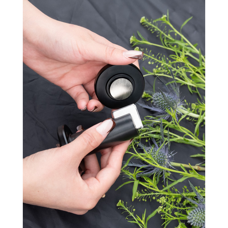 Stainless Steel Floor Mount Stop, Satin Black